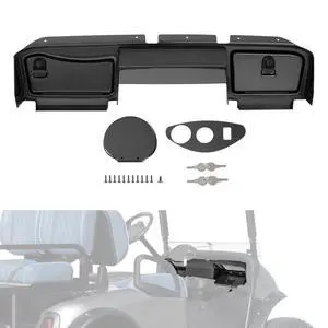 Dashboard Cover w/Locking Doors Compatible with 2008-2014 EZGO RXV Gas/Electric Models Golf Cart Front Dash Cover Carbon Fiber Color Dashboard Cover w/Locking Doors Compatible with 2008-2014 EZGO RXV Gas/Electric Models Golf Cart Front Dash Cover Carbon Fiber Color