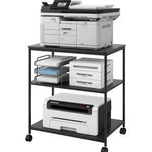 Heavy Duty 3-Tier Printer Stand with Locking Wheels, 23.6"x18.9" *31.5" Large Printer Table Shelf, Holds 100 lbs per Shelf - Fits Most 60" Desks, Perfect for Office, Home, Laser Printer or Mini Fridge Heavy Duty 3-Tier Printer Stand with Locking Wheels, 23.6"x18.9" *31.5" Large Printer Table Shelf, Holds 100 lbs per Shelf - Fits Most 60" Desks, Perfect for Office, Home, Laser Printer or Mini Fridge