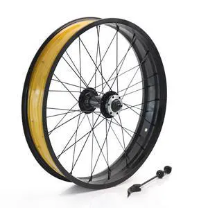 20/26 Inch X 4.0" Fat Tire Bike Front Wheel Aluminum Alloy Rim 36H Disc Brake 14G Spokes Beach Bike Wheel 135mm Hub, 9mm Quick Release for 7/8/9/10s Rotary Freewheel Snow Beach E-Bike 20/26 Inch X 4.0" Fat Tire Bike Front Wheel Aluminum Alloy Rim 36H Disc Brake 14G Spokes Beach Bike Wheel 135mm Hub, 9mm Quick Release for 7/8/9/10s Rotary Freewheel Snow Beach E-Bike