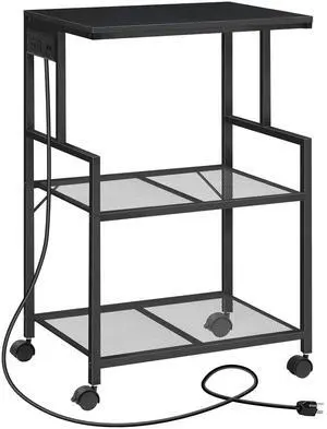 Mobile Printer Stand, 3-Tier Industrial Printer Cart with Power Outlets and 2 USB Ports, Rolling Printer Table on Wheels for Home Offices Kitchen Organization Rack, Black PTHB78E01 Mobile Printer Stand, 3-Tier Industrial Printer Cart with Power Outlets and 2 USB Ports, Rolling Printer Table on Wheels for Home Offices Kitchen Organization Rack, Black PTHB78E01