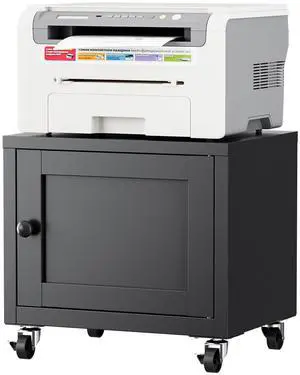 Small Printer Stand with Storage, Home Office Printer Table for Small Spaces, Under-Desk 3D Printer Stand with Wheels, for Office Copier and Fax Machine, Black Small Printer Stand with Storage, Home Office Printer Table for Small Spaces, Under-Desk 3D Printer Stand with Wheels, for Office Copier and Fax Machine, Black