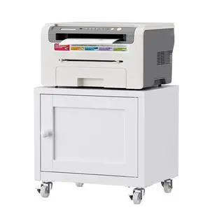 Small Printer Stand with Storage, Home Office Printer Table for Small Spaces, Under-Desk 3D Printer Stand with Wheels, for Office Copier and Fax Machine, White Small Printer Stand with Storage, Home Office Printer Table for Small Spaces, Under-Desk 3D Printer Stand with Wheels, for Office Copier and Fax Machine, White