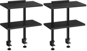 Clamp On Desk Organizer, 2-Tier Desktop Bookshelf, Adjustable Desk Storage Shelf, Metal Frame, for Office, Study and Game Room, Black DSBK3501 (Pack of 2) Clamp On Desk Organizer, 2-Tier Desktop Bookshelf, Adjustable Desk Storage Shelf, Metal Frame, for Office, Study and Game Room, Black DSBK3501 (Pack of 2)