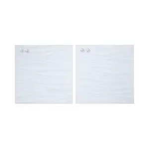 MessageStor Dry-Erase Glass Board and Magnets, Office Essentials, White Waves, 2-Pack MessageStor Dry-Erase Glass Board and Magnets, Office Essentials, White Waves, 2-Pack