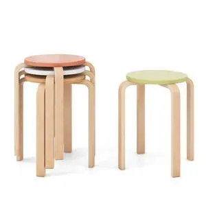 Bentwood Stackable Stools Set of 4, 18" Round Stacking Backless Nesting Stools, School Chairs, Flexible Seating for Classroom Elementary, Students, Adults, Kitchen, Dining Room Bentwood Stackable Stools Set of 4, 18" Round Stacking Backless Nesting Stools, School Chairs, Flexible Seating for Classroom Elementary, Students, Adults, Kitchen, Dining Room
