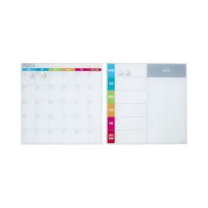MessageStor Dry-Erase Glass Board and Magnets, Office Essentials, Assorted Calendar, 2-Pack MessageStor Dry-Erase Glass Board and Magnets, Office Essentials, Assorted Calendar, 2-Pack