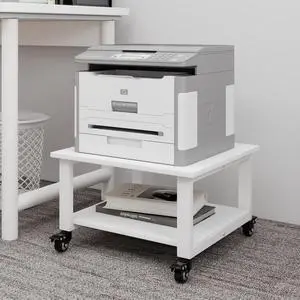 2 Tier Laser Printer Stand,20''x20'' Under Desk Printer Cart, White | Large Printer Table Copier Stand with Wheels, Stand for Heavy Printers,Thickened Steel Tube,Supports 200lbs,for Home Office 2 Tier Laser Printer Stand,20''x20'' Under Desk Printer Cart, White | Large Printer Table Copier Stand with Wheels, Stand for Heavy Printers,Thickened Steel Tube,Supports 200lbs,for Home Office