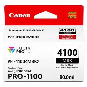 PFI-4100 Genuine Matte Black Ink Tank, Compatible with imagePROGRAF PRO-1100 Printers PFI-4100 Genuine Matte Black Ink Tank, Compatible with imagePROGRAF PRO-1100 Printers