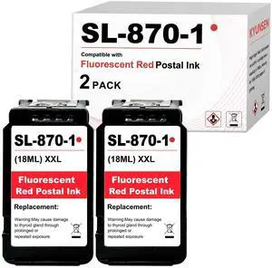 SL-870-1 XXL Red Ink Cartridge Fluorescent Red Ink Cartridge Compatible for SL870-1 Replacement for Pitney Bowes New SendPro Mailstation Postage Machines (CSD1) 2-Pack (18ml) SL-870-1 XXL Red Ink Cartridge Fluorescent Red Ink Cartridge Compatible for SL870-1 Replacement for Pitney Bowes New SendPro Mailstation Postage Machines (CSD1) 2-Pack (18ml)