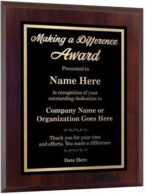 Customizable Award Plaque for Employees - Making a Difference on Black and Gold Metal - Choose Your Size - Personalized Appreciation and Recognition - Customize Now! (9x12) Customizable Award Plaque for Employees - Making a Difference on Black and Gold Metal - Choose Your Size - Personalized Appreciation and Recognition - Customize Now! (9x12)