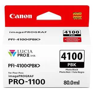 PFI-4100 Genuine Photo Black Ink Tank, Compatible with imagePROGRAF PRO-1100 Printers PFI-4100 Genuine Photo Black Ink Tank, Compatible with imagePROGRAF PRO-1100 Printers