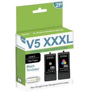 High Capacity 3XL Verite 5 Replacement Ink Cartridge ReManufactured for Verite 5 V50 V55 V55W Eco V55 Plus V60 Eco 640 Eco 64 Series V65 Eco V65 Plus (1 Black/1 Tri-Color, Combo) High Capacity 3XL Verite 5 Replacement Ink Cartridge ReManufactured for Verite 5 V50 V55 V55W Eco V55 Plus V60 Eco 640 Eco 64 Series V65 Eco V65 Plus (1 Black/1 Tri-Color, Combo)