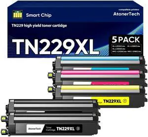 TN229XL / TN229 High Yield Toner Cartridge Compatible for Brother TN229XL TN229 Toner with MFC-L3780CDW MFC-L3720CDW HL-L3280CDW HL-L3220CDW HL-L3300CDW HL-L3295CDW Printer -(5 Pack Ink) TN229XL / TN229 High Yield Toner Cartridge Compatible for Brother TN229XL TN229 Toner with MFC-L3780CDW MFC-L3720CDW HL-L3280CDW HL-L3220CDW HL-L3300CDW HL-L3295CDW Printer -(5 Pack Ink)
