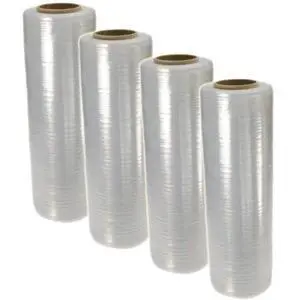 4 Rolls 18" x 1500 SQ FT 80 Gauge Pallet Wrap Stretch Film Shrink Hand Wrap 4 Rolls 18" x 1500 SQ FT 80 Gauge Pallet Wrap Stretch Film Shrink Hand Wrap