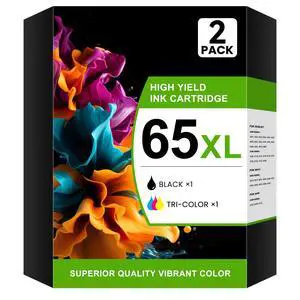 65XL Ink Cartridges Black/Color Combo Pack 2-Pack Compatible for HP 65XL 65 | Replacement for Envy 5055 5000 5052 5070 DeskJet 3755 3700 3772 2652 2600 2622 2624 3722 3758 3752 Printer 65XL Ink Cartridges Black/Color Combo Pack 2-Pack Compatible for HP 65XL 65 | Replacement for Envy 5055 5000 5052 5070 DeskJet 3755 3700 3772 2652 2600 2622 2624 3722 3758 3752 Printer