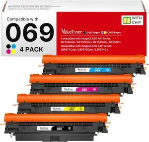 069 Toner Cartridge Set with Chip: Replacement for Canon 069 069H, for Canon MF753CdwToner, Works with Canon ImageCLASS MF753Cdw MF751Cdw LBP674Cdw LBP673Cdw LBP674Cx MF752Cdw MF756Cx Printer (4 Pack) 069 Toner Cartridge Set with Chip: Replacement for Canon 069 069H, for Canon MF753CdwToner, Works with Canon ImageCLASS MF753Cdw MF751Cdw LBP674Cdw LBP673Cdw LBP674Cx MF752Cdw MF756Cx Printer (4 Pack)