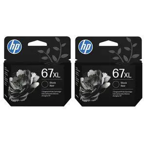 67Xl Black High-Yield Ink Cartridge - 2 Pack| Works with DeskJet 1255, 2700, 4100, Envy 6000, 6400 Series 67Xl Black High-Yield Ink Cartridge - 2 Pack| Works with DeskJet 1255, 2700, 4100, Envy 6000, 6400 Series