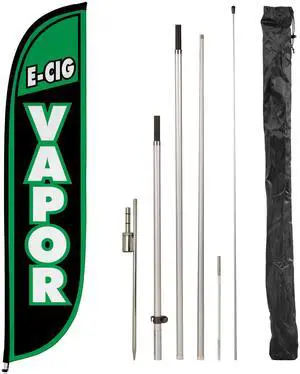 Feather Flag Pole Kit - 12 Feet Tall Advertising Flag Banner with Fiberglass Pole Kit and Rotating Ground Spike for Business Promotion - Smoke Vape Shop Theme - E-Cig Vapor 10M1200070 Feather Flag Pole Kit - 12 Feet Tall Advertising Flag Banner with Fiberglass Pole Kit and Rotating Ground Spike for Business Promotion - Smoke Vape Shop Theme - E-Cig Vapor 10M1200070