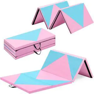 Outroad 6/8/10' Foldable Gymnastics Gym Exercise Aerobics Mat, PU Leather Tumbling Mat with Hook & Loop Fastener for Stretching Yoga Cheerleading Martial Arts - Versatile Fitness Mat for Home Workout Outroad 6/8/10' Foldable Gymnastics Gym Exercise Aerobics Mat, PU Leather Tumbling Mat with Hook & Loop Fastener for Stretching Yoga Cheerleading Martial Arts - Versatile Fitness Mat for Home Workout
