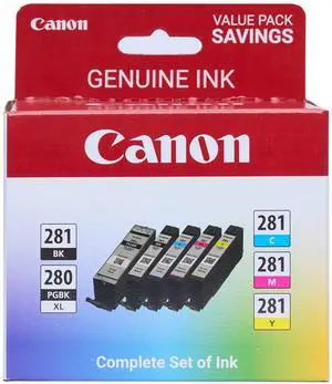 PGI-280XL/CLI-281 5 Color Pack Compatible to TR8520, TR7520, TS9120 Series,TS8120 Series, TS6120 Series PGI-280XL/CLI-281 5 Color Pack Compatible to TR8520, TR7520, TS9120 Series,TS8120 Series, TS6120 Series