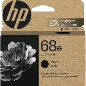 68e EvoMore High Yield Black Ink Cartridge | Works with Envy 6100e, 6500e Series | Carbon Neutral | 7FP22TN 68e EvoMore High Yield Black Ink Cartridge | Works with Envy 6100e, 6500e Series | Carbon Neutral | 7FP22TN