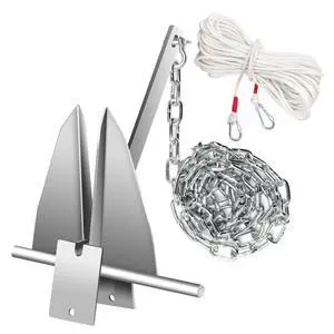 Boat Anchor Kit,Fluke Style Anchor,Hot-Dipped Galvanized Steel, Kit Includes Galvanized Fluke Anchor, Anchor Chain,Rope, Shackles,Boat Anchors for 15'-23' Boats Boats Boat Anchor Kit,Fluke Style Anchor,Hot-Dipped Galvanized Steel, Kit Includes Galvanized Fluke Anchor, Anchor Chain,Rope, Shackles,Boat Anchors for 15'-23' Boats Boats
