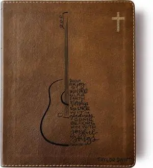 NIV Journaling Bible | Brown With Gold Cross | Shout For Joy Guitar | Includes Option to add Engraved Name | Personalized and Customizable Gift NIV Journaling Bible | Brown With Gold Cross | Shout For Joy Guitar | Includes Option to add Engraved Name | Personalized and Customizable Gift