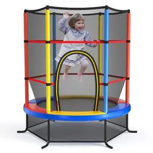 55'' Mini Kids Trampoline With Safety Enclosure Net, ASTM Approved, No-Gap Safe Design, Easy to Assemble 4.6 Ft Outdoor Indoor Small Toddler 55'' Mini Kids Trampoline With Safety Enclosure Net, ASTM Approved, No-Gap Safe Design, Easy to Assemble 4.6 Ft Outdoor Indoor Small Toddler