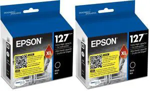 127 DURABrite Ultra Ink Black Cartridge for NX-530,625,WF-3520,3530,3540,545,60,630,633,635,645,7010,7510,7520,840,845,Water Resistant,(Pack of 2) 127 DURABrite Ultra Ink Black Cartridge for NX-530,625,WF-3520,3530,3540,545,60,630,633,635,645,7010,7510,7520,840,845,Water Resistant,(Pack of 2)