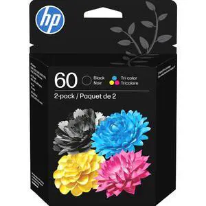 60 Black/Tri-Color Ink Cartridges (2-pk) | DeskJet D1660, D2500, D2600, D5560, F2400, F4200, F4400, F4580, Envy 100, OfficeJet J4500, J4680, 4500, PhotoSmart C4600, C4700, D110a | N9H63FN 60 Black/Tri-Color Ink Cartridges (2-pk) | DeskJet D1660, D2500, D2600, D5560, F2400, F4200, F4400, F4580, Envy 100, OfficeJet J4500, J4680, 4500, PhotoSmart C4600, C4700, D110a | N9H63FN