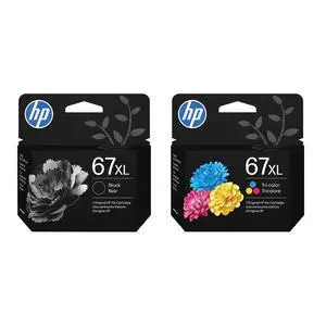 67XL Black and 67XL Tri-Color High-Yield Ink Cartridge 2 Pack for Printers | Works with DeskJet 1255, 2700, 4100, Envy 6000, 6400 Series | Packaging May Vary 67XL Black and 67XL Tri-Color High-Yield Ink Cartridge 2 Pack for Printers | Works with DeskJet 1255, 2700, 4100, Envy 6000, 6400 Series | Packaging May Vary