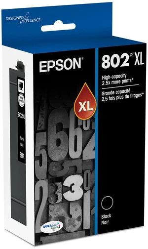 802XL Genuine High Capacity Black Ink Cartridge T802XL120 Works With WorkForce Pro WF-4720 WF-4730 WF-4734 WF-4740 Inkjet Printers 802XL Genuine High Capacity Black Ink Cartridge T802XL120 Works With WorkForce Pro WF-4720 WF-4730 WF-4734 WF-4740 Inkjet Printers