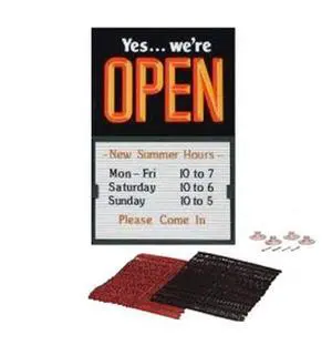Open Closed Message Slider Board Sign, 14"x20" (Black/Orange) Open Closed Message Slider Board Sign, 14"x20" (Black/Orange)