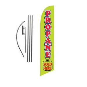 Propane Sale Advertising Feather Banner Swooper Flag Sign with Flag Pole Kit and Ground Stake Propane Sale Advertising Feather Banner Swooper Flag Sign with Flag Pole Kit and Ground Stake