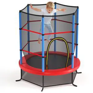 Toddler Trampoline, 55 Trampoline for Kids with Bottom-to-Top All-Round Enclosure Net & Seamless Jumping Mat, ASTM Approved Easy Assembly Kids Mini Trampolines Indoor/Outdoor Toddler Trampoline, 55 Trampoline for Kids with Bottom-to-Top All-Round Enclosure Net & Seamless Jumping Mat, ASTM Approved Easy Assembly Kids Mini Trampolines Indoor/Outdoor