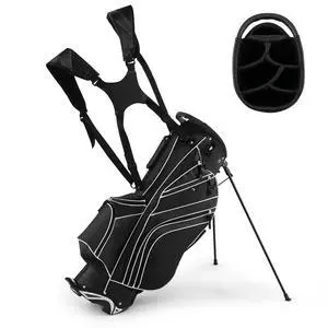 Golf Stand Bag, 6 Way Divider Golf Club Bag with 8 Pockets, Rain Hood, Umbrella Holder & Glove Sticker, Portable Lightweight Golf Bag for Men Women Golf Stand Bag, 6 Way Divider Golf Club Bag with 8 Pockets, Rain Hood, Umbrella Holder & Glove Sticker, Portable Lightweight Golf Bag for Men Women