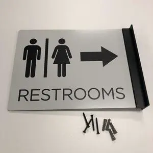 Wall-Mounted Restroom flag sign for hallways, business, school 8 x 11 inches printed on aluminum Wall-Mounted Restroom flag sign for hallways, business, school 8 x 11 inches printed on aluminum