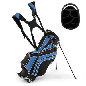 Golf Stand Bag, 6 Way Divider Golf Club Bag with 8 Pockets, Rain Hood, Umbrella Holder & Glove Sticker, Portable Lightweight Golf Bag for Men Women Golf Stand Bag, 6 Way Divider Golf Club Bag with 8 Pockets, Rain Hood, Umbrella Holder & Glove Sticker, Portable Lightweight Golf Bag for Men Women