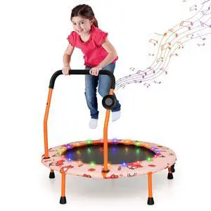 Trampoline for Kids, 36 Toddler Mini Rebounder with Lights & Music, Removable Blue Tooth Speaker, Handle & Safety Pad, ASTM Approved Indoor Outdoor Small Kids Trampoline Trampoline for Kids, 36 Toddler Mini Rebounder with Lights & Music, Removable Blue Tooth Speaker, Handle & Safety Pad, ASTM Approved Indoor Outdoor Small Kids Trampoline
