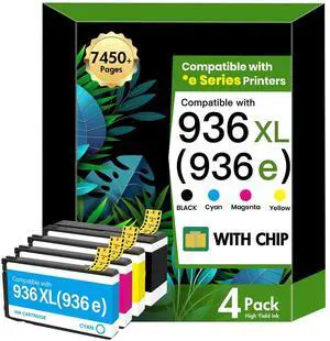 936XL 936 9125e Ink Cartridges Black and Color Combo Pack for HP OfficeJet | Replacement for HP 936e 936XL 936 Ink Cartridges for HP Printers OfficeJet Pro 9730e 9130 9135e 9122e 9128e 9110b 9120 936XL 936 9125e Ink Cartridges Black and Color Combo Pack for HP OfficeJet | Replacement for HP 936e 936XL 936 Ink Cartridges for HP Printers OfficeJet Pro 9730e 9130 9135e 9122e 9128e 9110b 9120