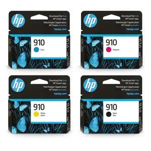 910 Black, Cyan, Magenta and Yellow Ink Cartridge bundle (4 pack) | Works with OfficeJet 8010, 8020 Series, OfficeJet Pro 8020, 8030 Series 910 Black, Cyan, Magenta and Yellow Ink Cartridge bundle (4 pack) | Works with OfficeJet 8010, 8020 Series, OfficeJet Pro 8020, 8030 Series