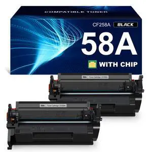 58A Toner Cartridge Black (with chip) Compatible Replacement for HP 58A CF258A 58X CF258X Work with HP Laser MFP M428fdw M428fdn M428dw Pro M404n M404dn M404dw M406dn M430f M404 M428 Printer, 2-Pack 58A Toner Cartridge Black (with chip) Compatible Replacement for HP 58A CF258A 58X CF258X Work with HP Laser MFP M428fdw M428fdn M428dw Pro M404n M404dn M404dw M406dn M430f M404 M428 Printer, 2-Pack