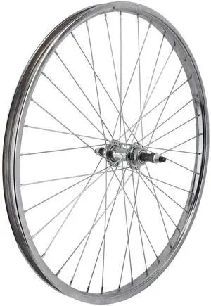 Wheel Master Rear Bicycle Wheel 26 x 1.75/2.125 36H, Steel Bolt On, Chrome with Chrome Spokes, Freewheel 5/6/7 SPD Wheel Master Rear Bicycle Wheel 26 x 1.75/2.125 36H, Steel Bolt On, Chrome with Chrome Spokes, Freewheel 5/6/7 SPD