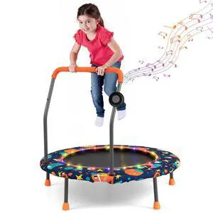 Trampoline for Kids, 36 Toddler Mini Rebounder with Lights & Music, Removable Blue Tooth Speaker, Handle & Safety Pad, ASTM Approved Indoor Outdoor Small Kids Trampoline Trampoline for Kids, 36 Toddler Mini Rebounder with Lights & Music, Removable Blue Tooth Speaker, Handle & Safety Pad, ASTM Approved Indoor Outdoor Small Kids Trampoline
