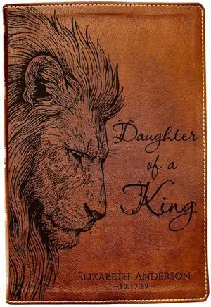 Personalized NKJV Wide-Margin Bible, Custom Engraved Name, Daughter of a King Lion Design, Christian Gift, Baptism Gift, Bible Gift for Her Personalized NKJV Wide-Margin Bible, Custom Engraved Name, Daughter of a King Lion Design, Christian Gift, Baptism Gift, Bible Gift for Her