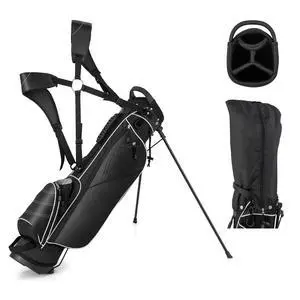 Golf Stand Bag, Lightweight Golf Club Bag with 4 Way Top Dividers, Rain Hood, Cooler Bag, 4 Zippered Pockets, Dual Shoulder Strap, Portable Golf Bag with Stand for Women Men Golf Stand Bag, Lightweight Golf Club Bag with 4 Way Top Dividers, Rain Hood, Cooler Bag, 4 Zippered Pockets, Dual Shoulder Strap, Portable Golf Bag with Stand for Women Men