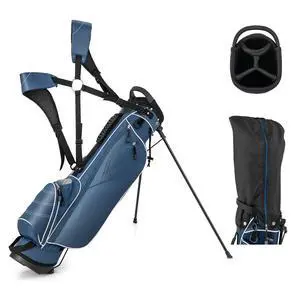 Golf Stand Bag, Lightweight Golf Club Bag with 4 Way Top Dividers, Rain Hood, Cooler Bag, 4 Zippered Pockets, Dual Shoulder Strap, Portable Golf Bag with Stand for Women Men Golf Stand Bag, Lightweight Golf Club Bag with 4 Way Top Dividers, Rain Hood, Cooler Bag, 4 Zippered Pockets, Dual Shoulder Strap, Portable Golf Bag with Stand for Women Men