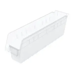 30048 Plastic Nesting ShelfMax Storage Bin Box, (18-Inch x 4-Inch x 6-Inch), Clear, (8-Pack) 30048 Plastic Nesting ShelfMax Storage Bin Box, (18-Inch x 4-Inch x 6-Inch), Clear, (8-Pack)
