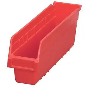 Shelfmax Bins - 4-1/8"Wx17-5/8"Dx6"H - Red - Red - Lot of 8 Shelfmax Bins - 4-1/8"Wx17-5/8"Dx6"H - Red - Red - Lot of 8