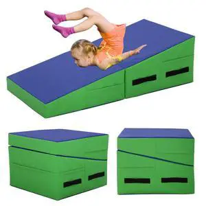 Gymnastics Mat 34X24X14 Incline Tumbling Mats for Home Gym, Folding Exercise Mat Cheese Wedge Mat with Non-Slip PVC Surface & Handles for Kid Adults Workout Gymnastics Mat 34X24X14 Incline Tumbling Mats for Home Gym, Folding Exercise Mat Cheese Wedge Mat with Non-Slip PVC Surface & Handles for Kid Adults Workout